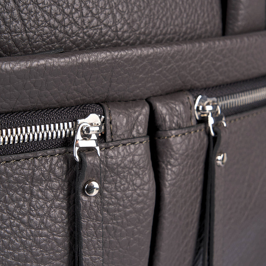 Сумка дорожная Dr.Koffer из натуральной кожи серая