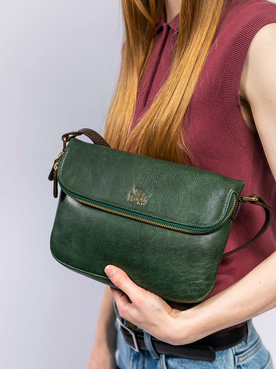 Женская сумка Dr. Koffer из натуральной кожи зеленая