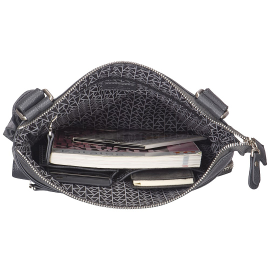 Сумка через плечо Dr.Koffer из натуральной кожи серая