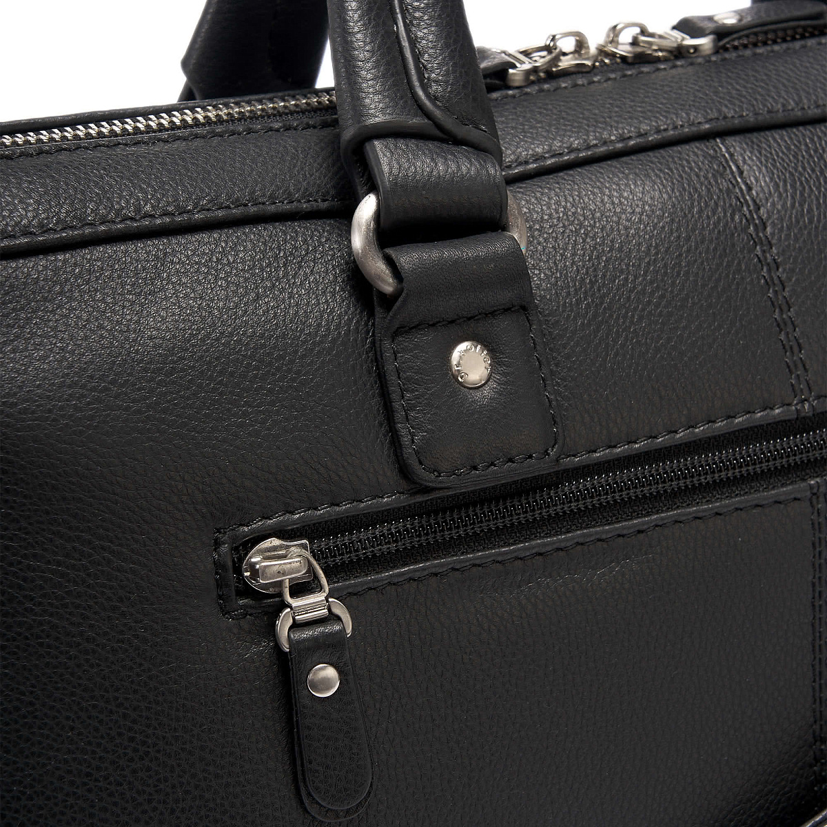 Деловая сумка Dr.Koffer из натуральной кожи черная