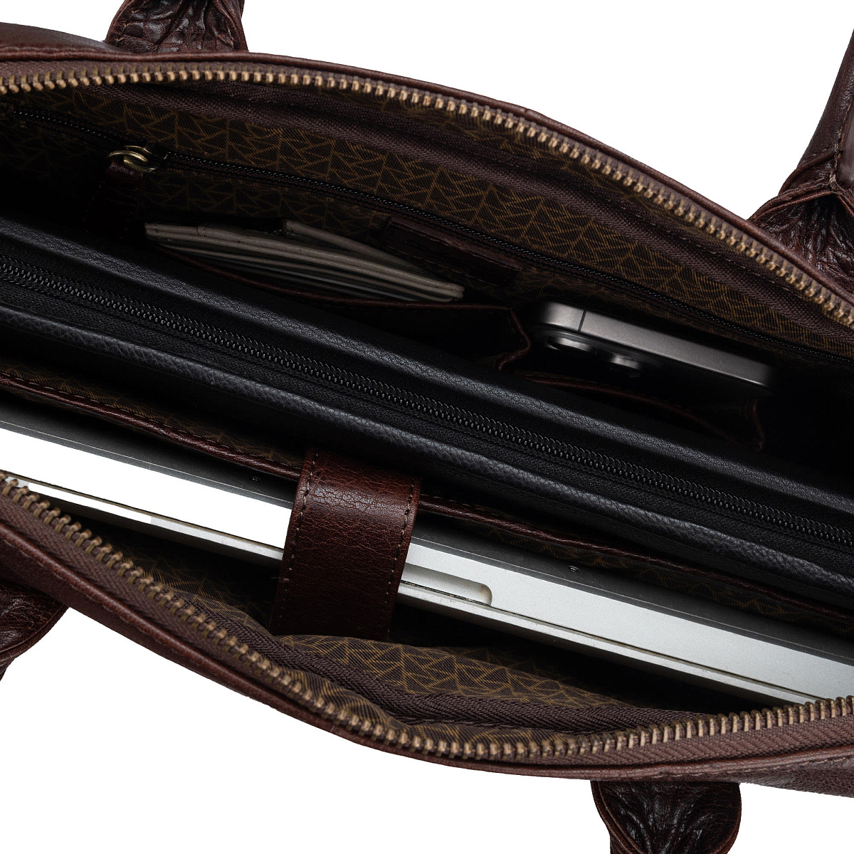 Деловая сумка Dr. Koffer из натуральной кожи коричневая