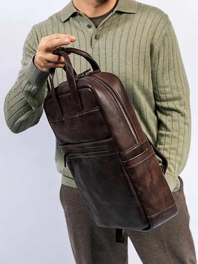 Рюкзак Dr. Koffer из натуральной кожи коричневый
