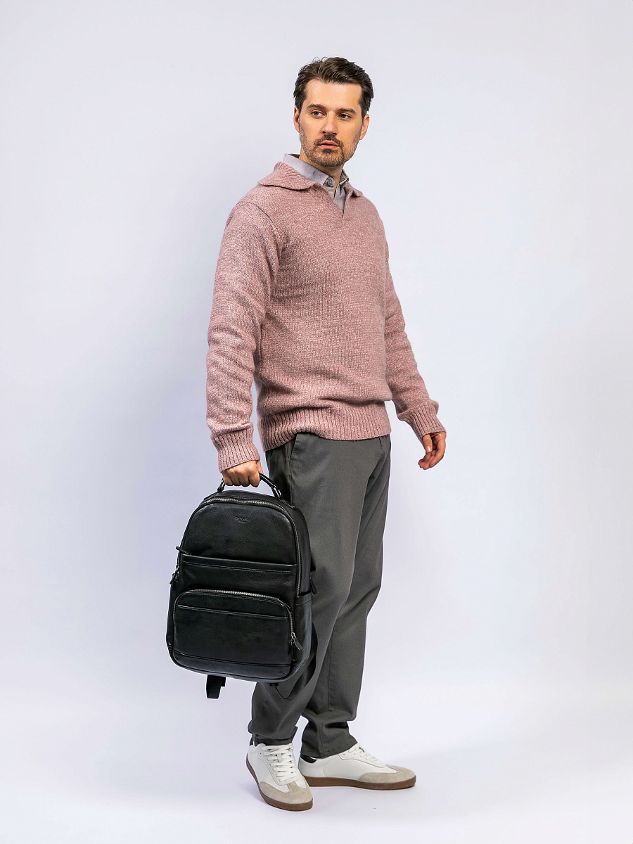 Рюкзак Dr. Koffer из натуральной кожи черный