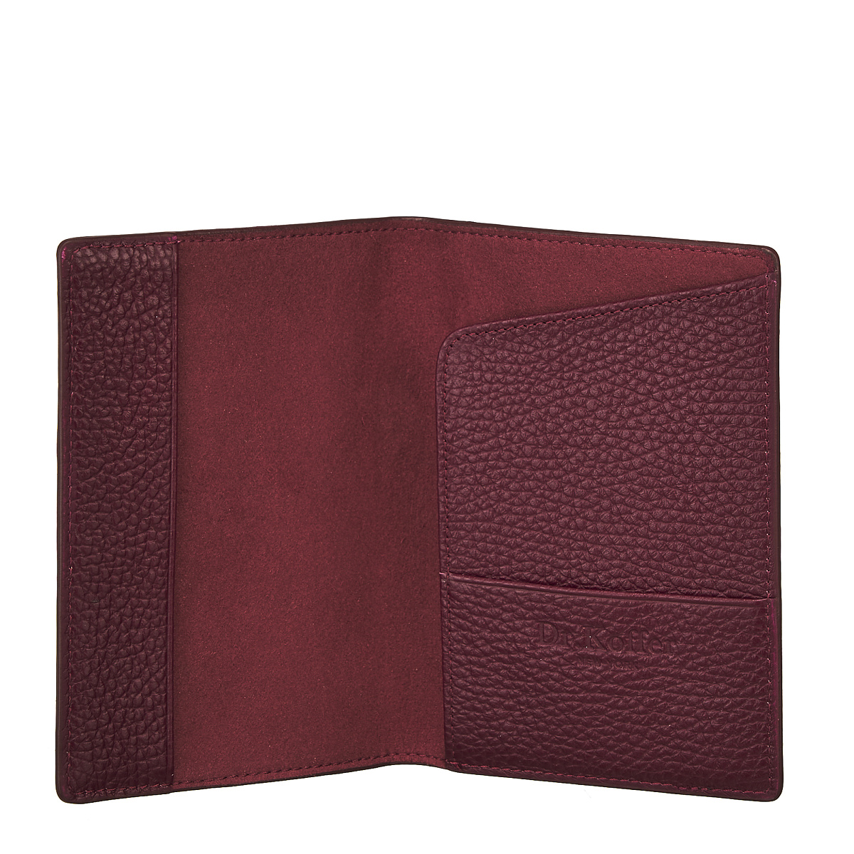 Обложка для паспорта Dr.Koffer из натуральной кожи бордо