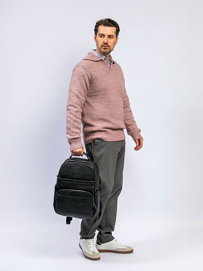 Рюкзак Dr. Koffer из натуральной кожи черный