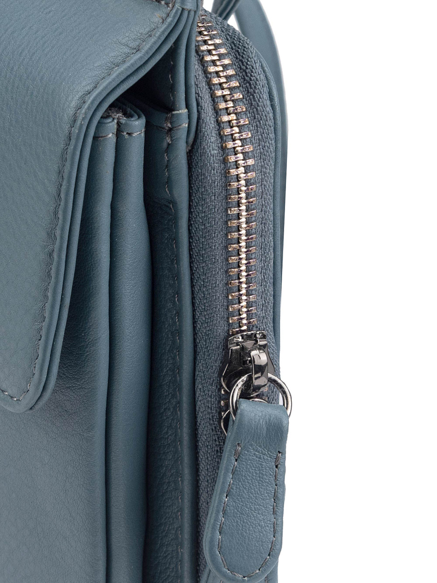 Сумка через плечо Dr.Koffer из натуральной кожи голубая