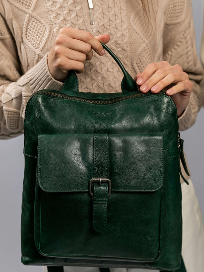 Рюкзак Dr.Koffer из натуральной кожи зеленый