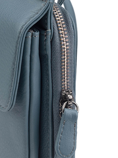 Сумка через плечо Dr.Koffer из натуральной кожи голубая