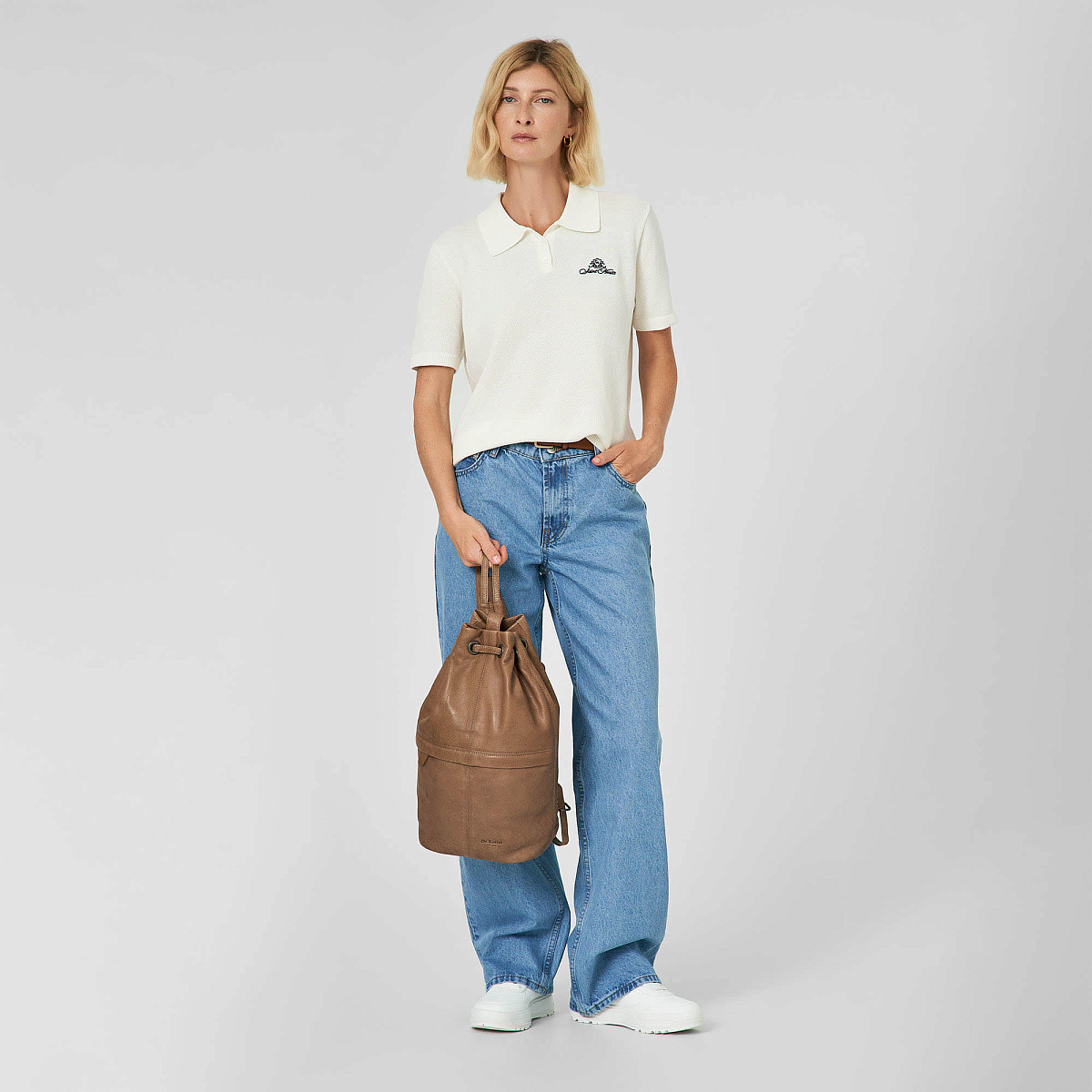 Рюкзак Dr.Koffer из натуральной кожи бежевый