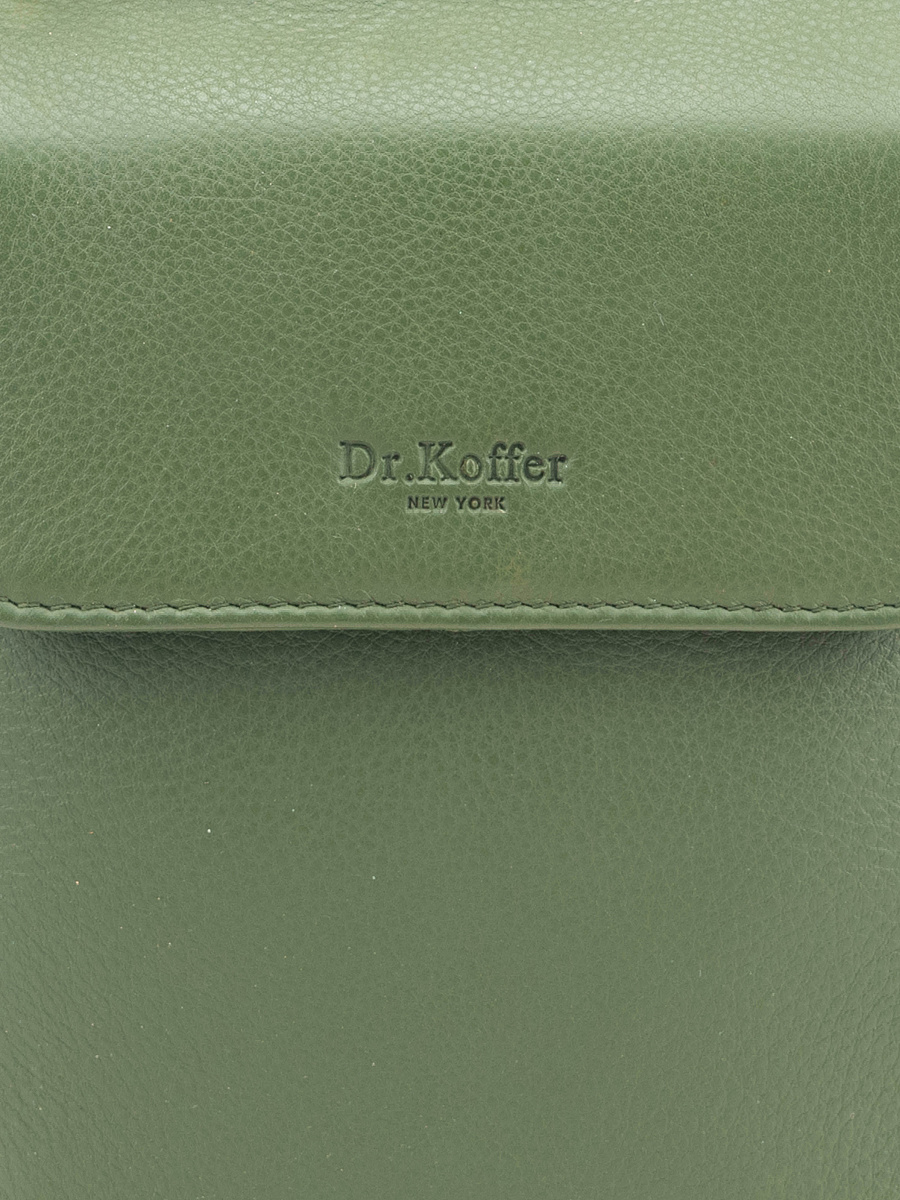 Сумка через плечо Dr.Koffer из натуральной кожи зеленая