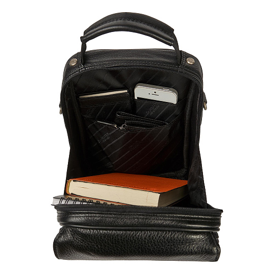 Черная кожаная сумка для документов Dr.Koffer B216170-01-04