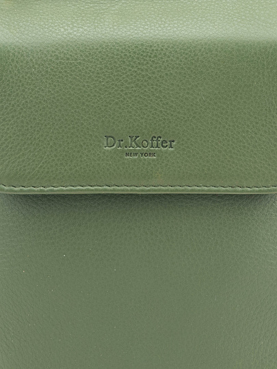 Сумка через плечо Dr.Koffer из натуральной кожи зеленая