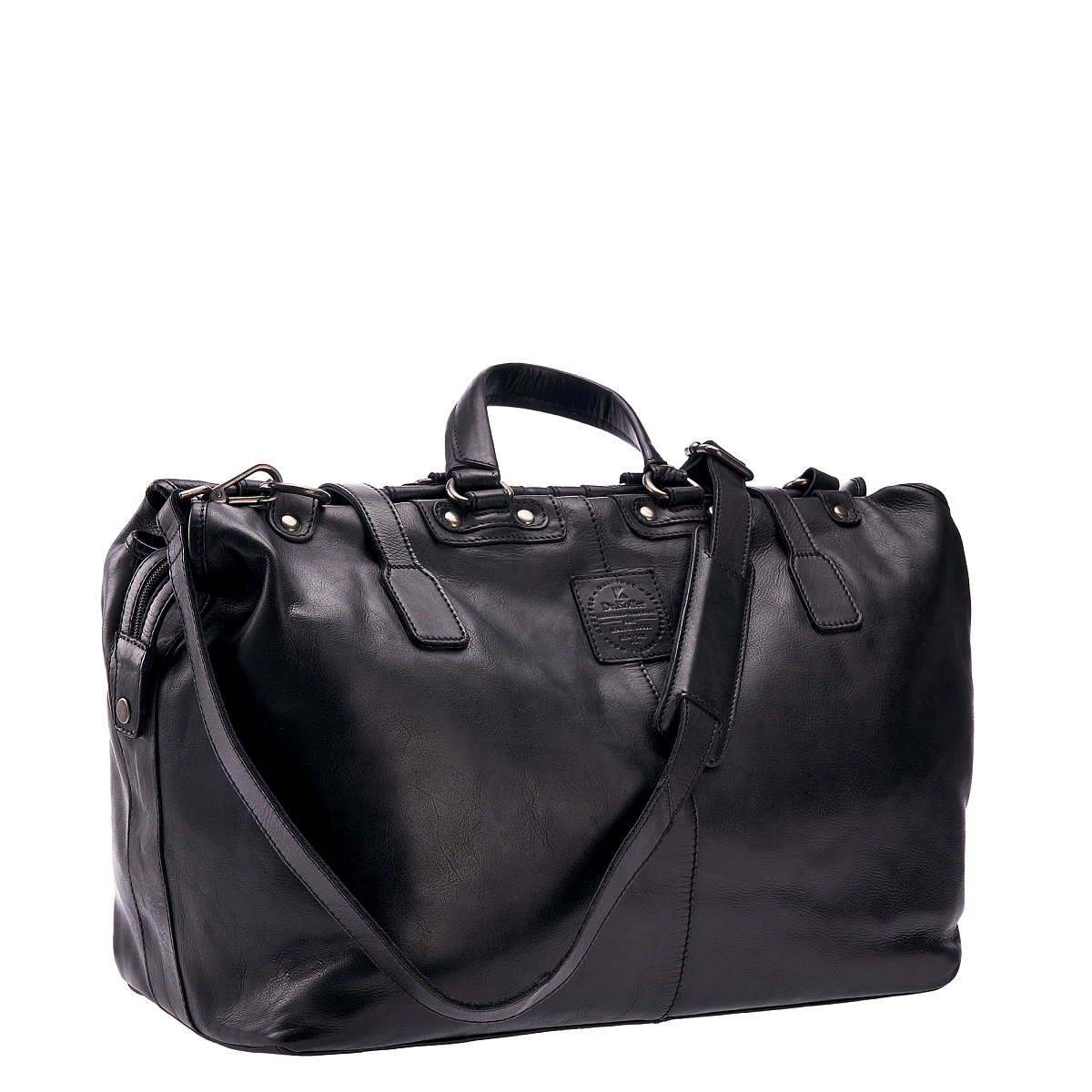 Сумка дорожная Dr.Koffer из натуральной кожи черная