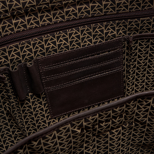 Деловая сумка Dr.Koffer из натуральной кожи темно-коричневая