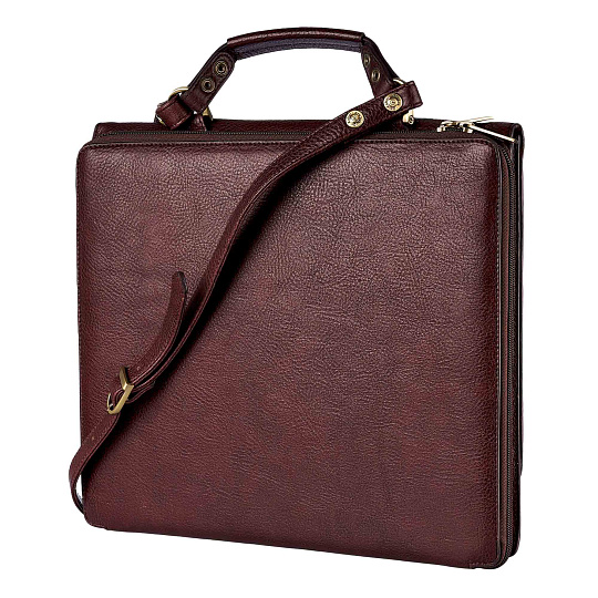 Деловая сумка Dr.Koffer из натуральной кожи темно-коричневая