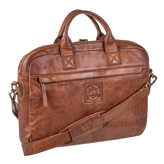 Деловая сумка Dr.Koffer из натуральной кожи коричневая