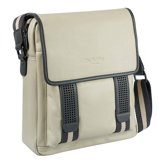 Сумка через плечо Dr.Koffer из натуральной кожи бежевая