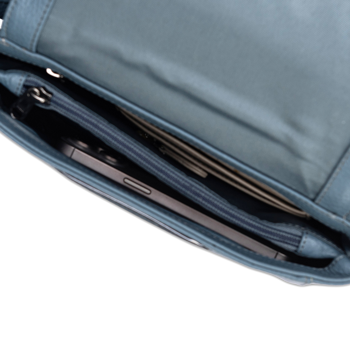 Женская сумка Dr.Koffer из натуральной кожи голубая