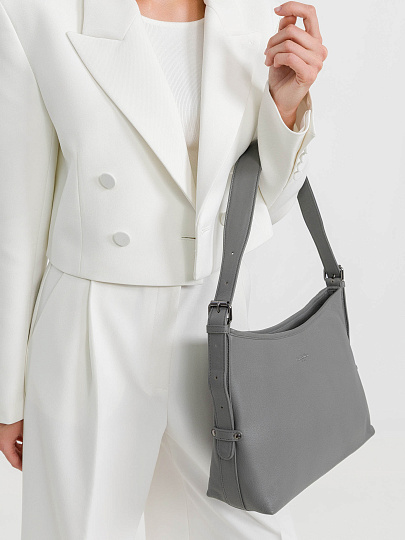 Женская сумка Dr.Koffer из натуральной кожи серая