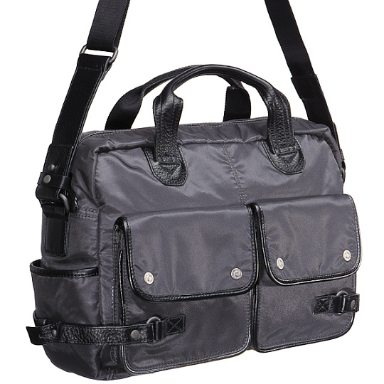 Деловая сумка Dr.Koffer из нейлона и натуральной кожи