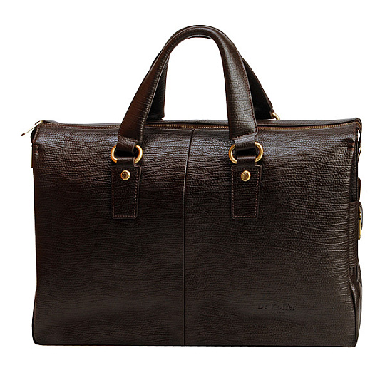 Коричневый кожаный портфель на двух ручках Dr.Koffer M402211-90-09