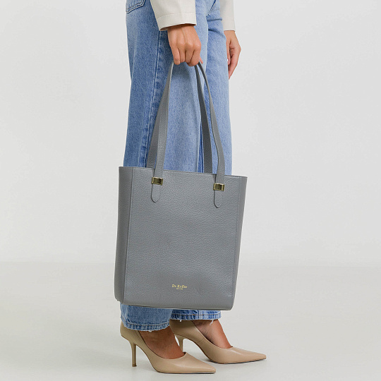 Женская сумка  Dr. Koffer из натуральной кожи серая