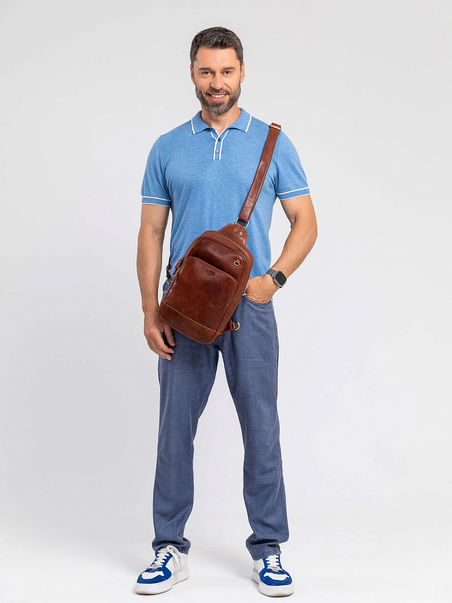 Рюкзак Dr.Koffer из натуральной кожи светло-коричневый