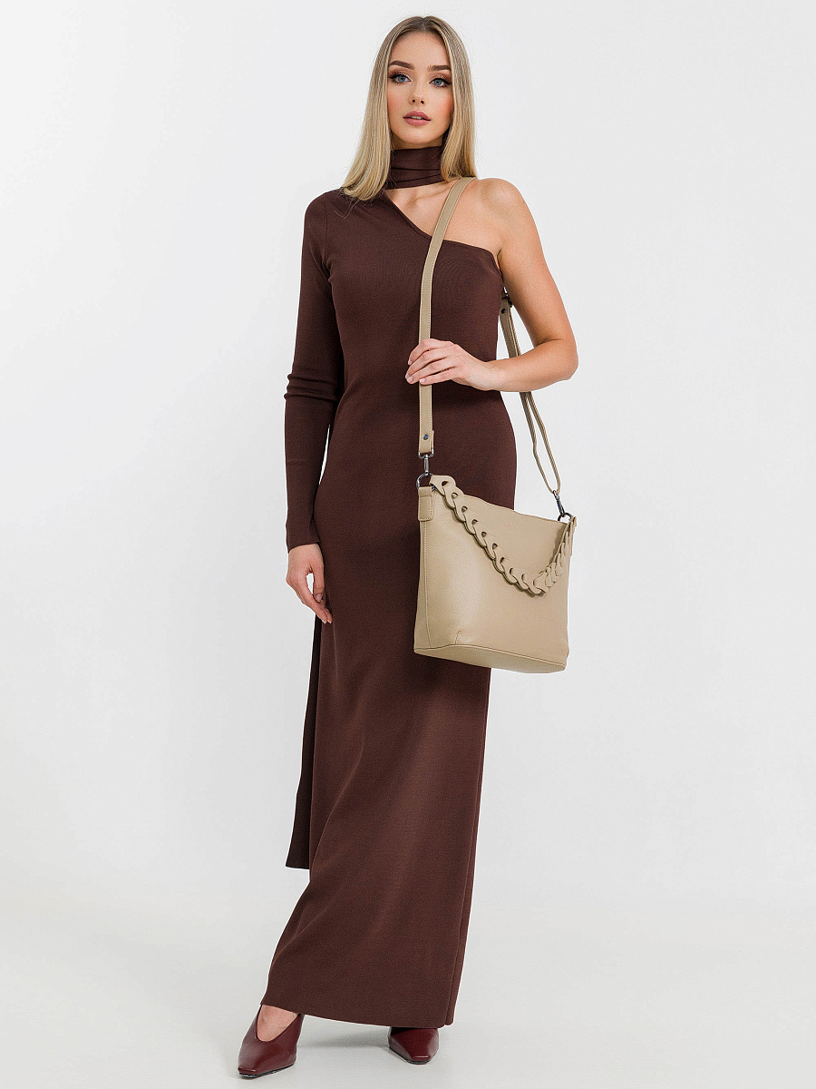 Женская сумка Dr.Koffer из натуральной кожи бежевая