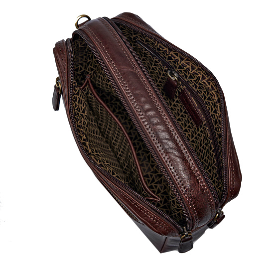 Сумка барсетка из натуральной кожи Dr. Koffer коричневая