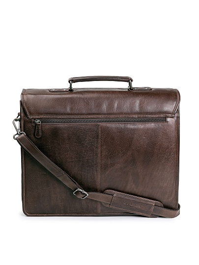 Портфель Dr.Koffer из натуральной кожи темно-коричневый