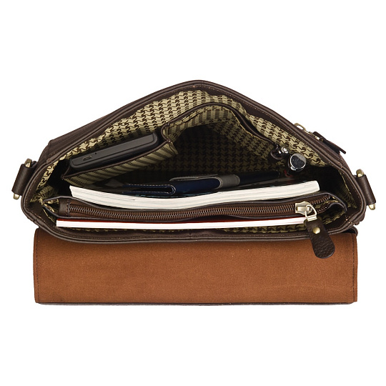 Сумка для документов коричневого цвета с клапанами на защелках Dr.Koffer M402604-220-09