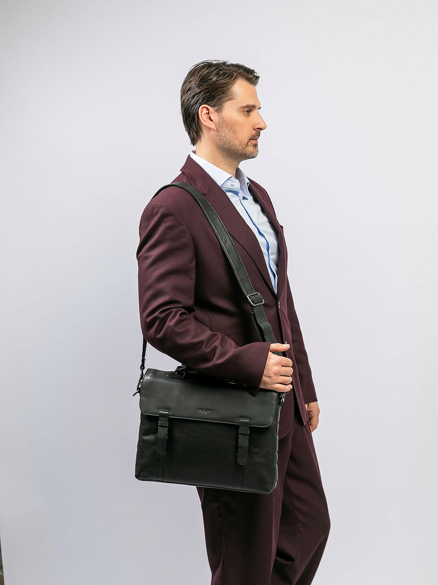 Портфель Dr.Koffer из натуральной кожи черный