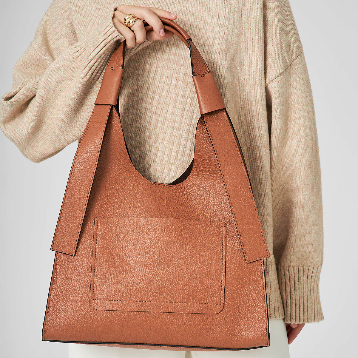 Женская сумка Dr.Koffer из натуральной кожи коричневая