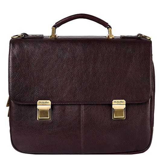 Портфель Dr.Koffer из натуральной кожи темно-коричневый