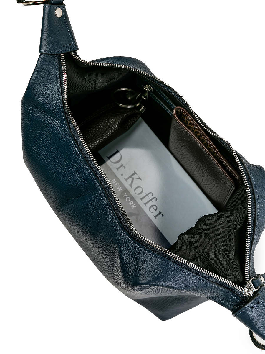 Женская сумка Dr.Koffer из натуральной кожи синяя