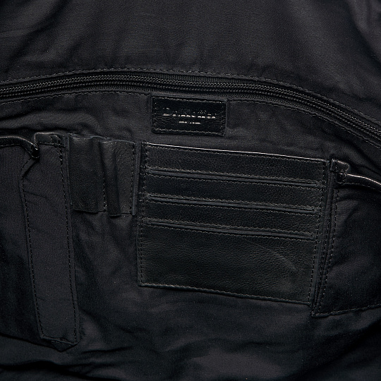 Деловая сумка Dr.Koffer из натуральной кожи черная