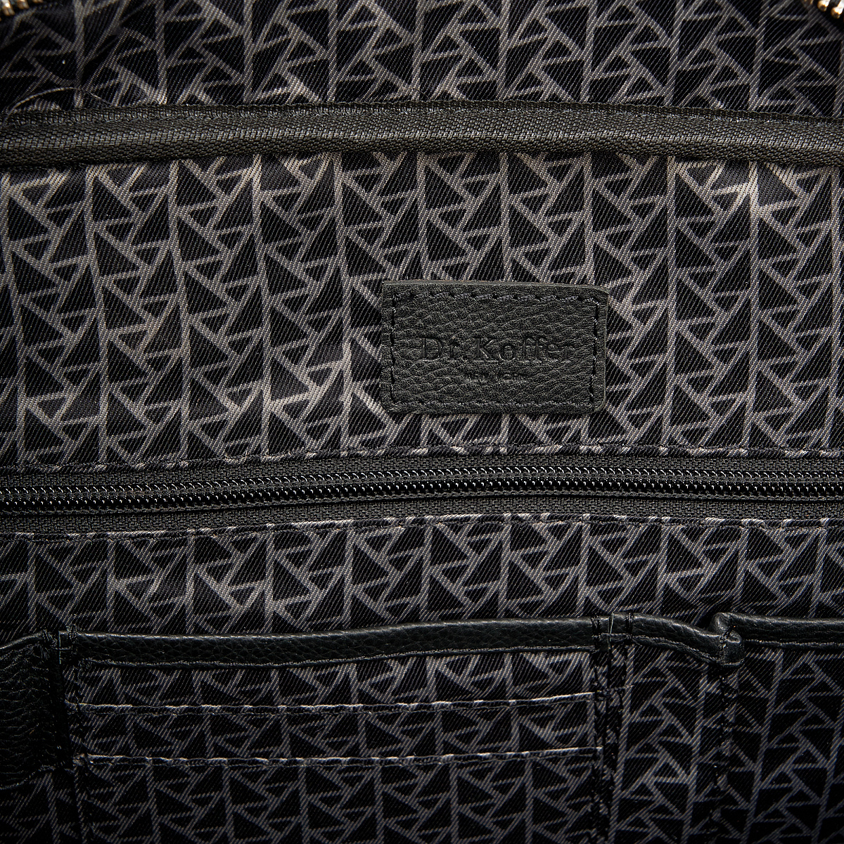 Деловая сумка Dr.Koffer из натуральной кожи черная