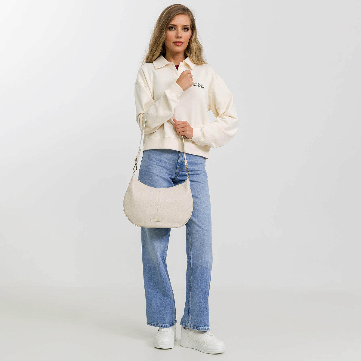 Женская сумка  Dr. Koffer из натуральной кожи бежевая