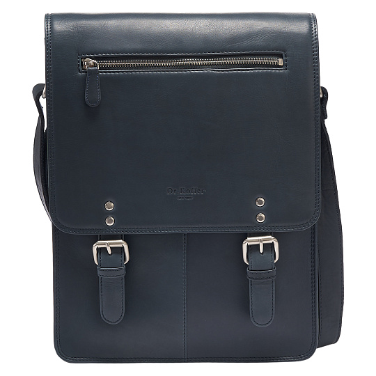 Сумка через плечо Dr.Koffer из натуральной кожи синяя
