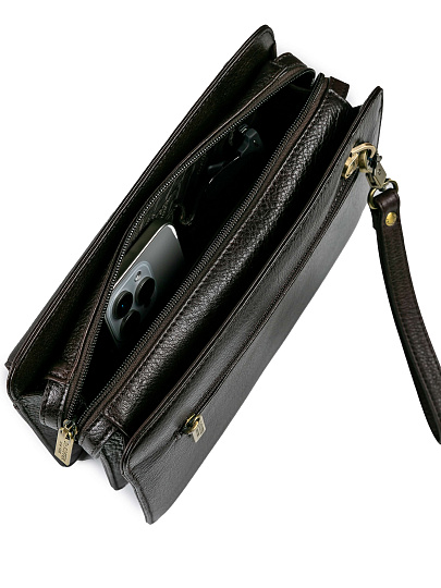 Сумка барсетка из натуральной кожи Dr. Koffer коричневая