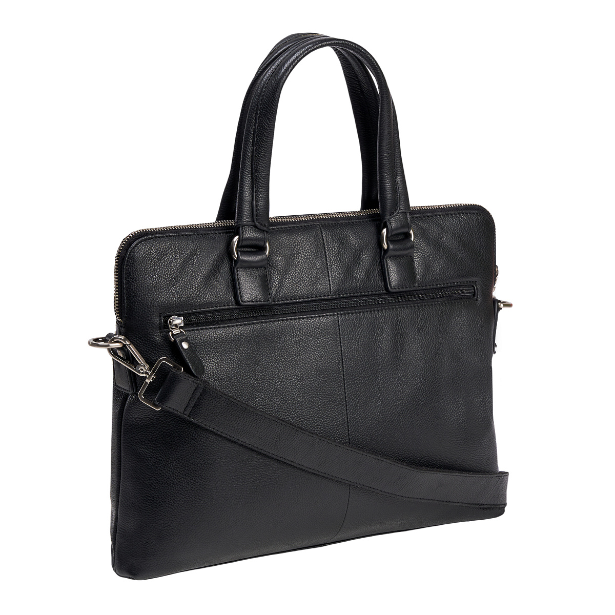 Деловая сумка Dr.Koffer из натуральной кожи черная