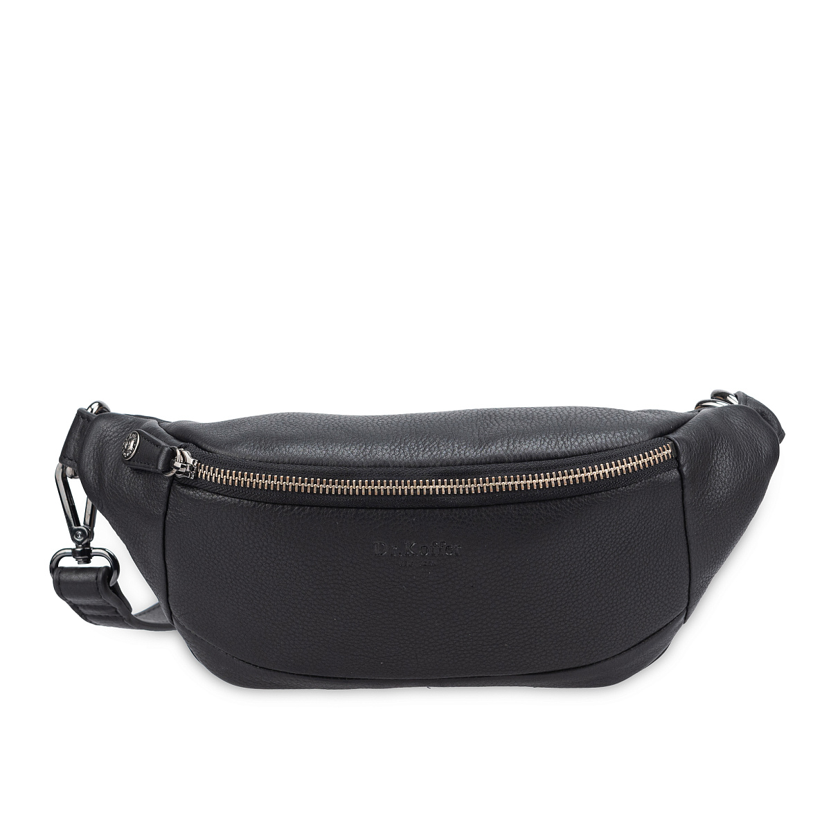 Сумка на пояс Dr. Koffer из натуральной кожи черная