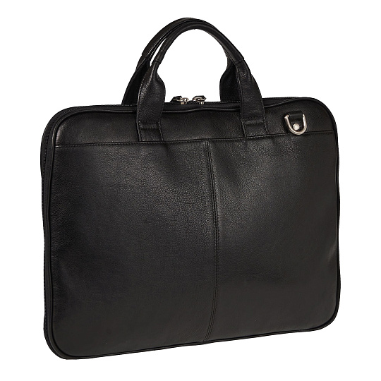 Деловая сумка Dr.Koffer из натуральной кожи черная