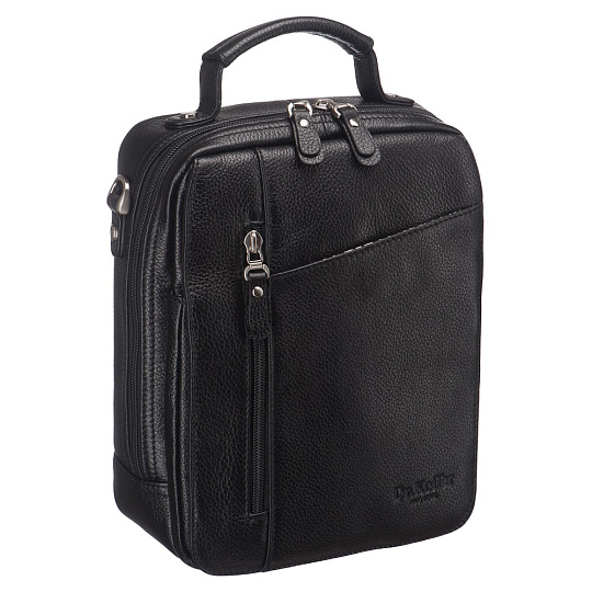 Черная кожаная сумка небольшого размера Dr.Koffer M402257-220-04