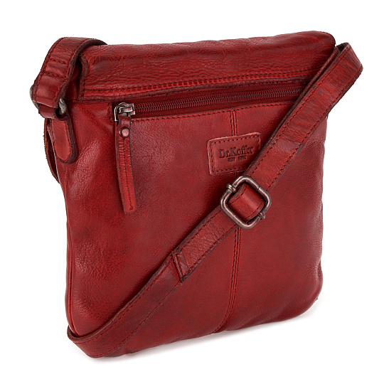 Сумка через плечо Dr.Koffer из натуральной кожи красная