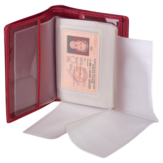 Обложка-портмоне для паспорта и автодокументов "Крокодиловая кожа" Dr.Koffer X510137-30-03