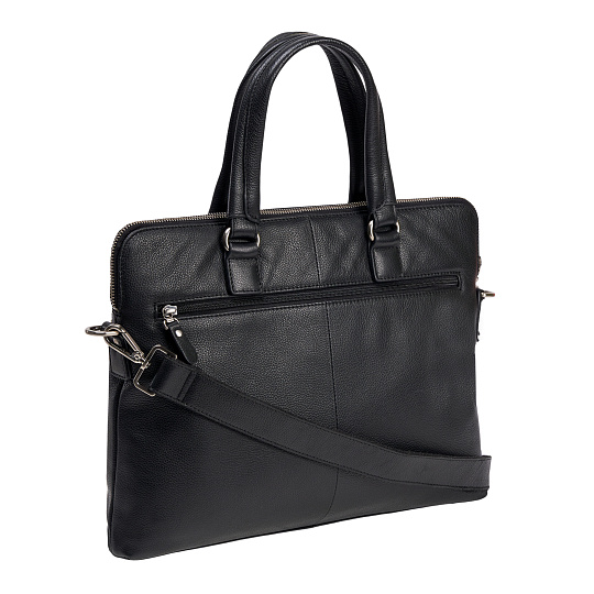 Деловая сумка Dr.Koffer из натуральной кожи черная