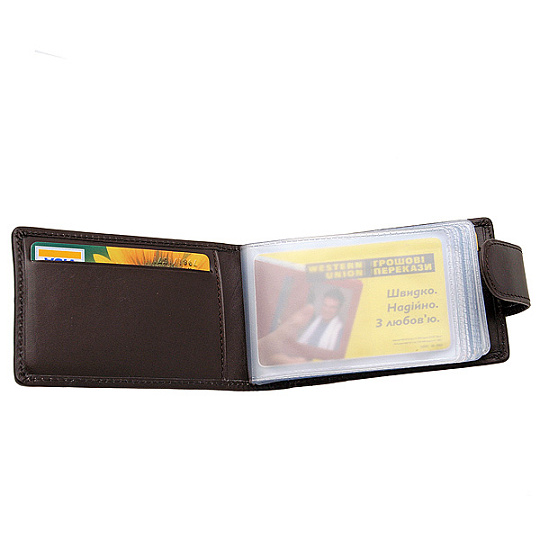 Визитница Dr.Koffer из натуральной кожи темно-коричневая