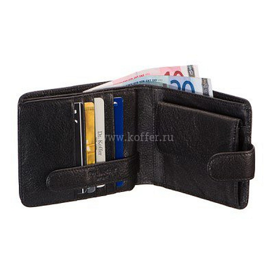 Портмоне Dr.Koffer из натуральной кожи черное