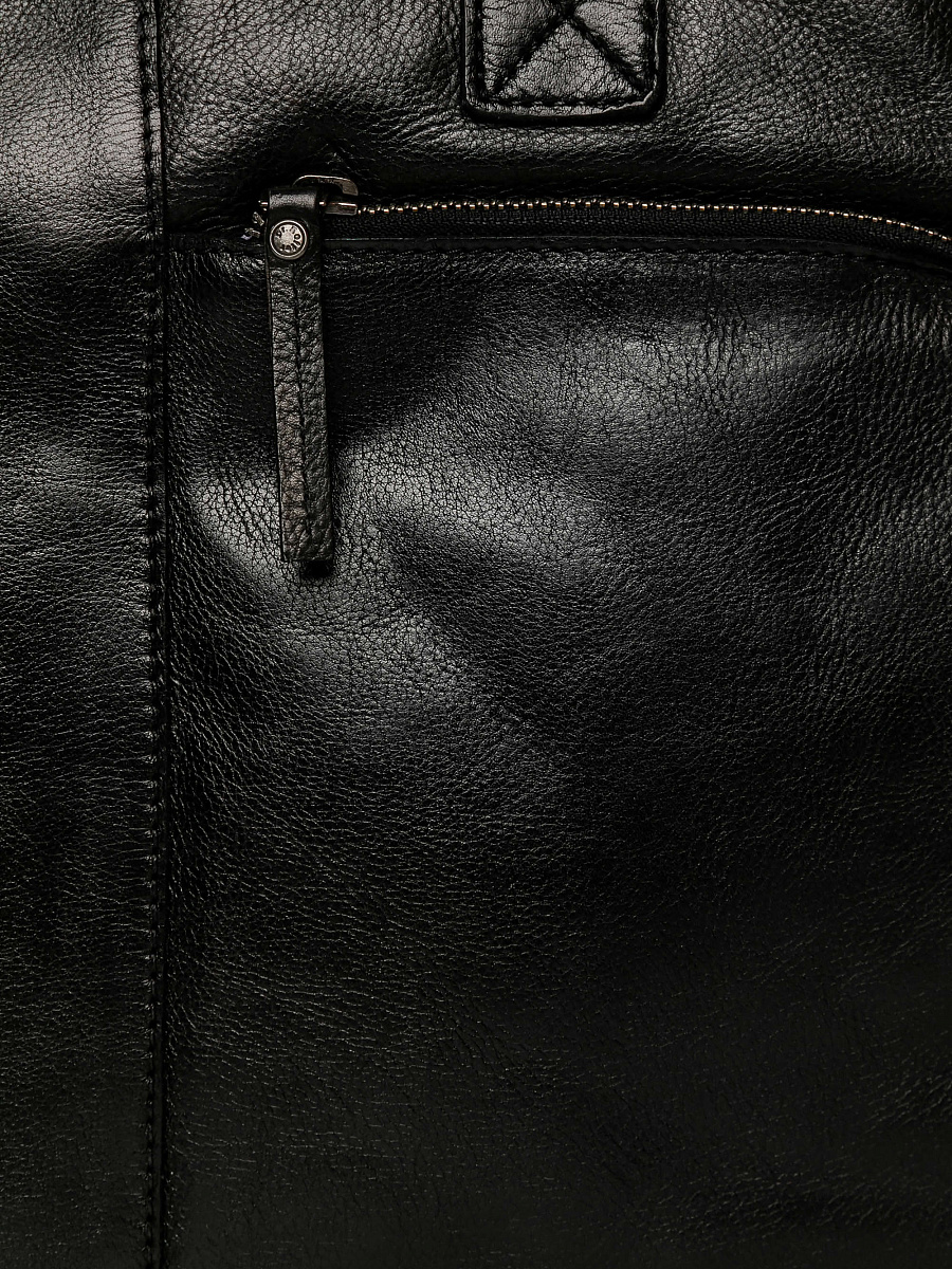 Деловая сумка Dr.Koffer из натуральной кожи черная